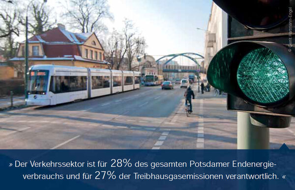 Der Verkehrssektor ist für 28% des gesamten Potsdamer Endenergieverbrauchs und für 27% der Treibhausgasemissionen verantwortlich. © Gerrit Hartmann-Engel